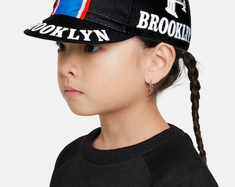 Kids Cycling Cap - Brooklyn Black Cap - Cycling Souvenir - Cycling Gift - Tour de France - Cycling Fans - Christmas Cycling gift ideas