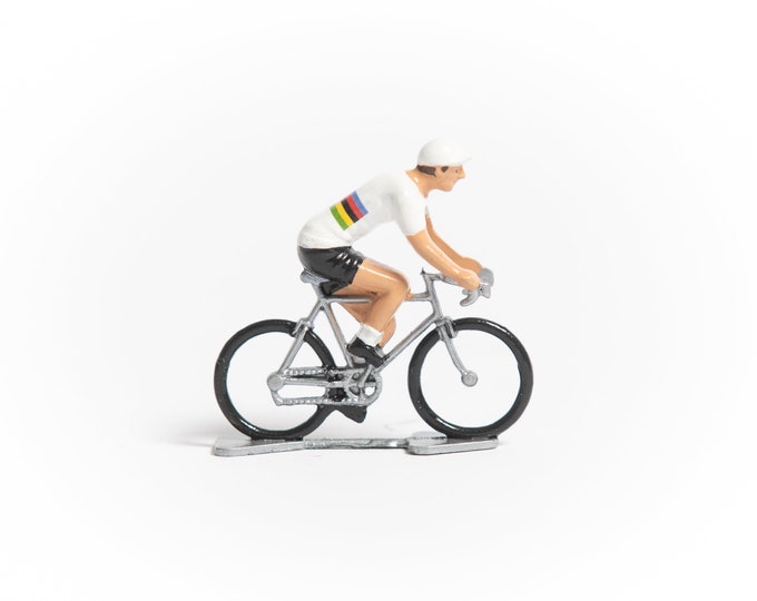 Champion du Monde Jersey Cyclisme Mini Cycliste Figure - Souvenir du Tour de France - Cadeaux pour les cyclistes - Cyclisme rétro