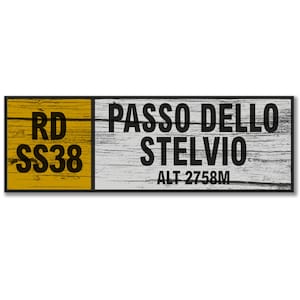 Passo Dello Stelvio Wall Sign - Printed Wall Decoration - Cycling Souvenir - Gift For Cyclist - Tour de France Souvenir - Giro d&#39;Italia