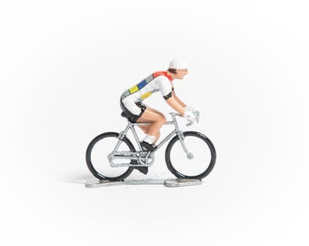 La Vie Claire Cycling Mini Cyclist Figure - Tour de France Souvenir - Regali per ciclisti - Retro Cycling - Idee regalo per il ciclismo di Natale