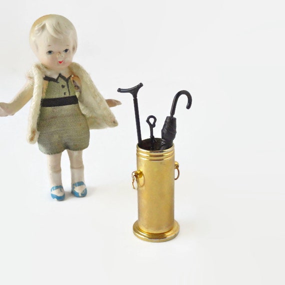 Miniature Fairy Wooden Desk+Chair+Umbrella Dollhouse Home Ornament*FY