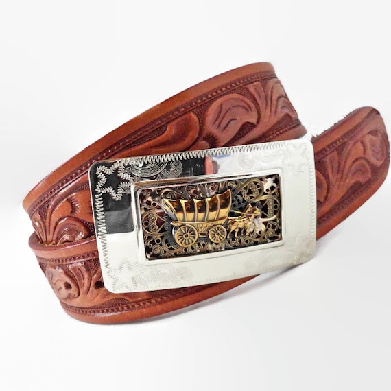 Western Boys Leather Horse Belt