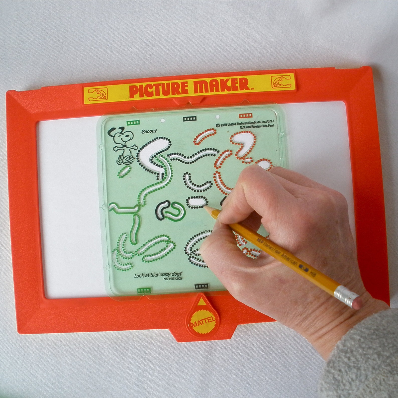 Mattel Peanuts Picture Maker Snoopy Vintage 1970 Stencils Etsy