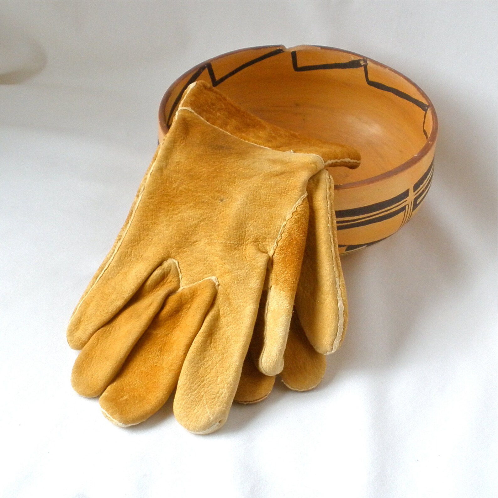 Mens Buckskin Leather Gloves Made By Crow Native American Etsy