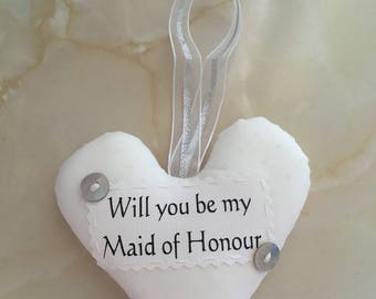 Maid of honour gift, Maid of honour heart, wedding