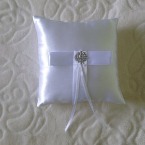 Wedding ring pillow, wedding ring cushion, ring bearer pillow image 1