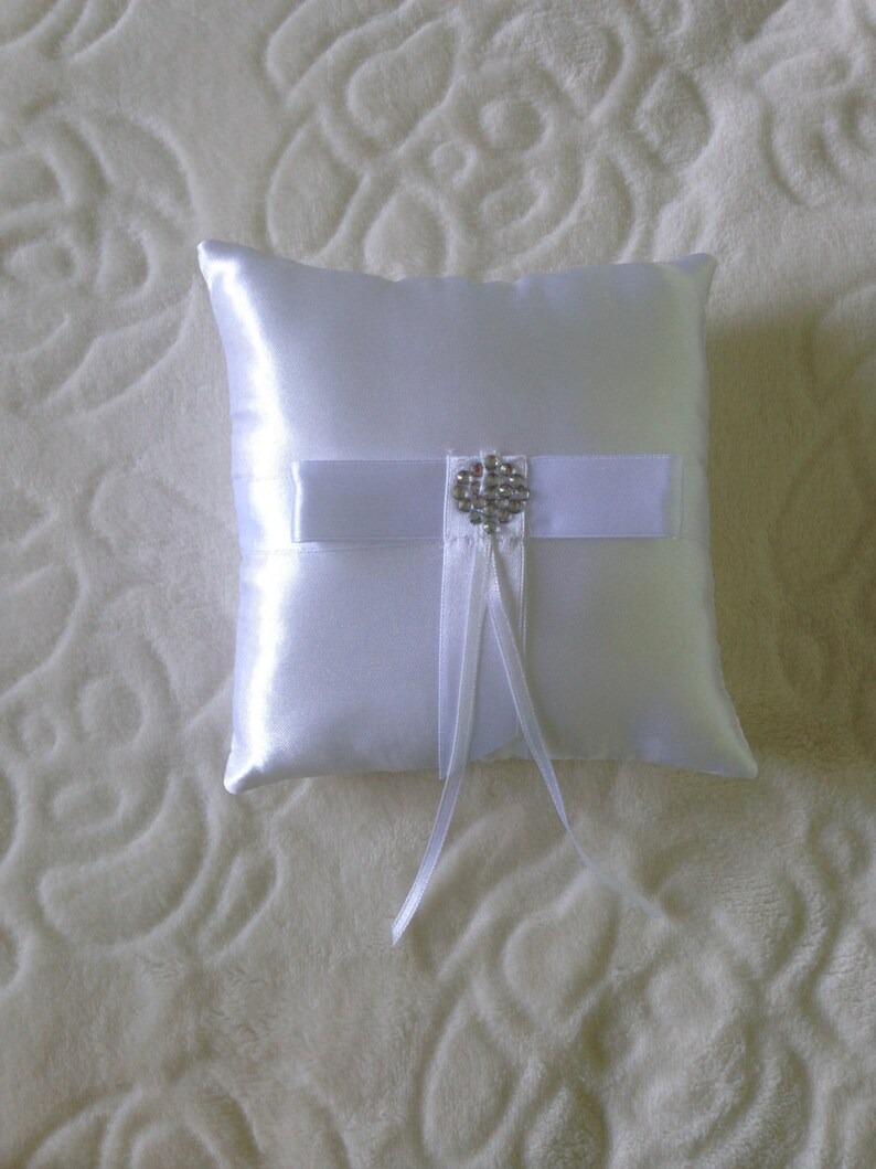 Wedding ring pillow, wedding ring cushion, ring bearer pillow image 1