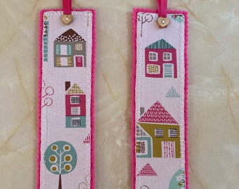 House fabric bookmark, Choice of fabric bookmark, house bookmark,  stocking filler,