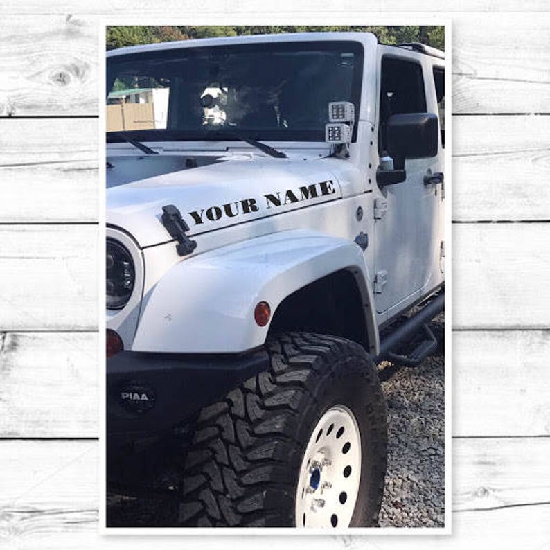 Custom Hood Decal Pair // Jeep Name Decals // Jeep Hood Etsy