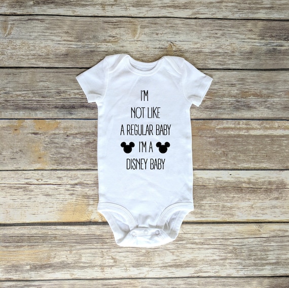 Disney Baby One Piece Romper Shirt for Disney Baby Baby s First Disney One Piece Suit Not Like a a Regular Baby Mickey Mouse Baby Etsy Canada