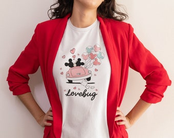 Disney World Valentine's Tee Shirt, Disney World Love Valentine Tee, Lovebug Disney Valentine Tee, Bella Canvas Lovebug Disney Tee