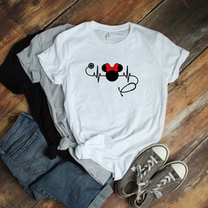 Disney Nurse Heartbeat Tee, Disney heartbeat tee, Woman Nurse heartbeat tee Disney. Disney nurse tee, nurse gift, disney nurse tee