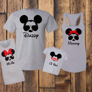 Day at Disney Mickey Minnie Sunglasses Tanks or Tees, Disney Tank tops, Mickey Sunglasses, Minnie Sunglasses, Matching Family tank tops tees