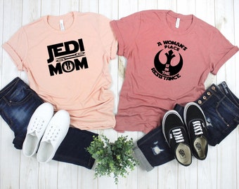 Star Wars Ladies Tees, Jedi Mom Star Wars Tee, Woman in the Resistance Star Wars Tee, Star Wars Galaxy's Edge Tee, Galaxy's Edge Tee Women