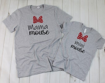 Mama Mouse Mini Mouse Shirts, Mom and daugther Disney shirts, Matching mom and daughter disney tee, Matching Disney Family Shirts,