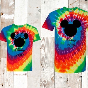 New Tie Dye Mickey Minnie Shirts, Adult Tie Dye Disney World Shirt, Matching Tie Dye Family tees, Tie Dye, Tiedye Disney, Animal Kingdom Tee