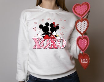 Mickey Minnie XOXO Disney Sweatshirt, Valentine's Day XOXO Disney World Mickey Minne Tshirt, Valentine's Day Girls Shirt,