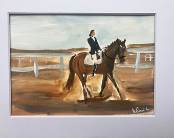 ORIGINAL PAINTING , watercolour figure , watercolour art Equestrian art