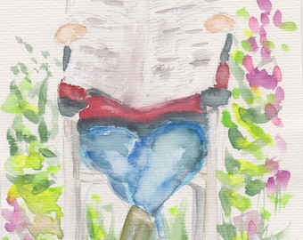 GARDEN watercolour illustration digital download, DAD