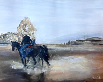 Cowboy painting ,original painting, original art, WESTERN ART