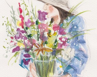 FLOWERS watercolour illustration digital download