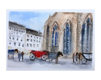 original watercolour painting, watercolour art, VIENNA