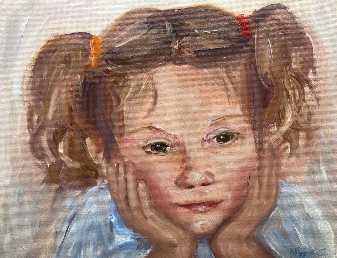 Classical Children Oil Portraits Handpainted People Portrait Painting