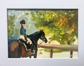 ORIGINAL PAINTING , watercolour figure , watercolour art Equestrian art