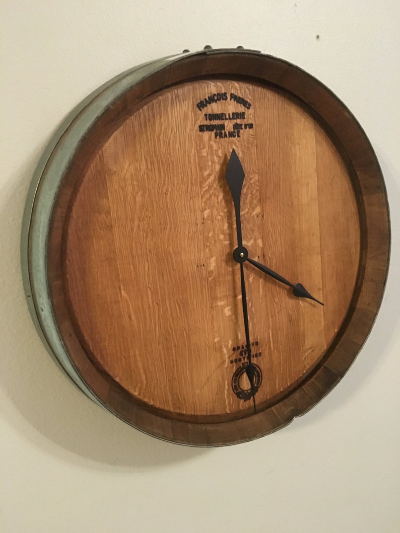 Wine Barrel Head Wall Clock Etsy