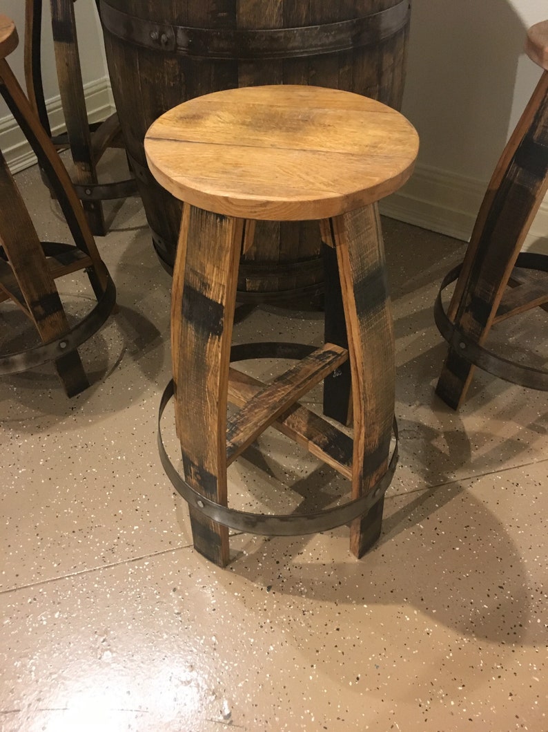 Bourbon Barrel Bar Stool Etsy