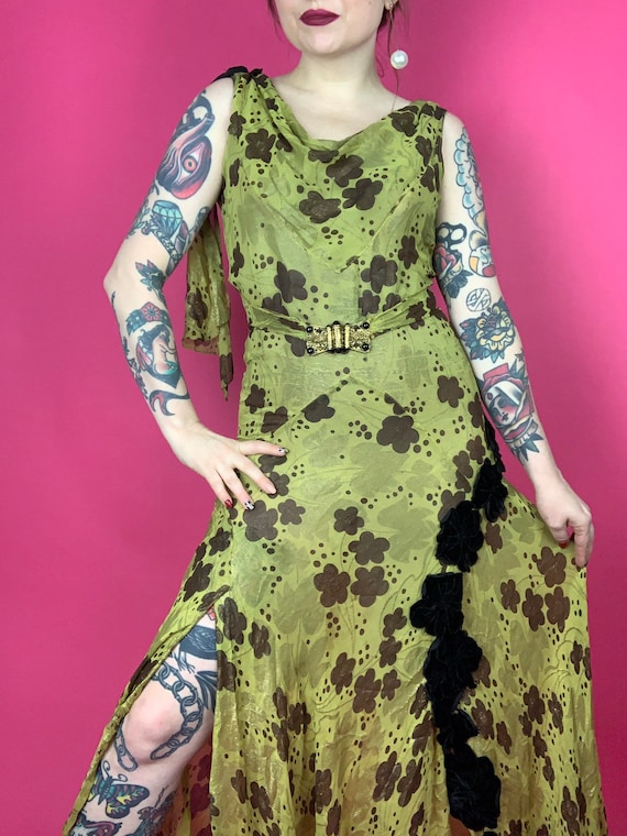 RARE 1930s Dress / 30s Lamé Gown / 20s 