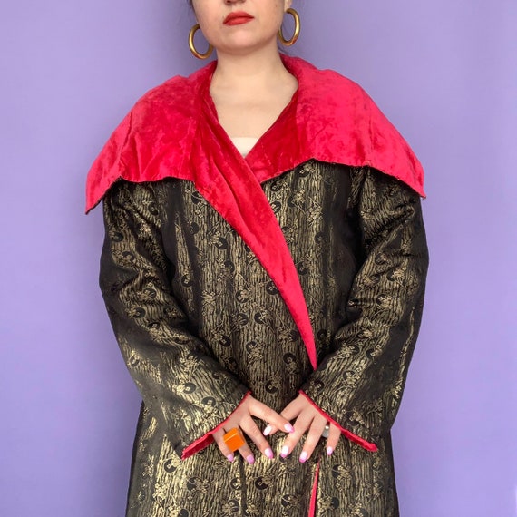 1920s Coat / 20s Lamé and Velvet Evening Coat / 19