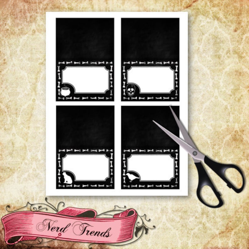 Halloween Chalk Food Cards Halloween Food Tents Printable Halloween Place holders INSTANT DOWNLOAD! Party Labels