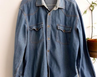 DENIM SHIRT, M SIZE (small stains, reduced price)