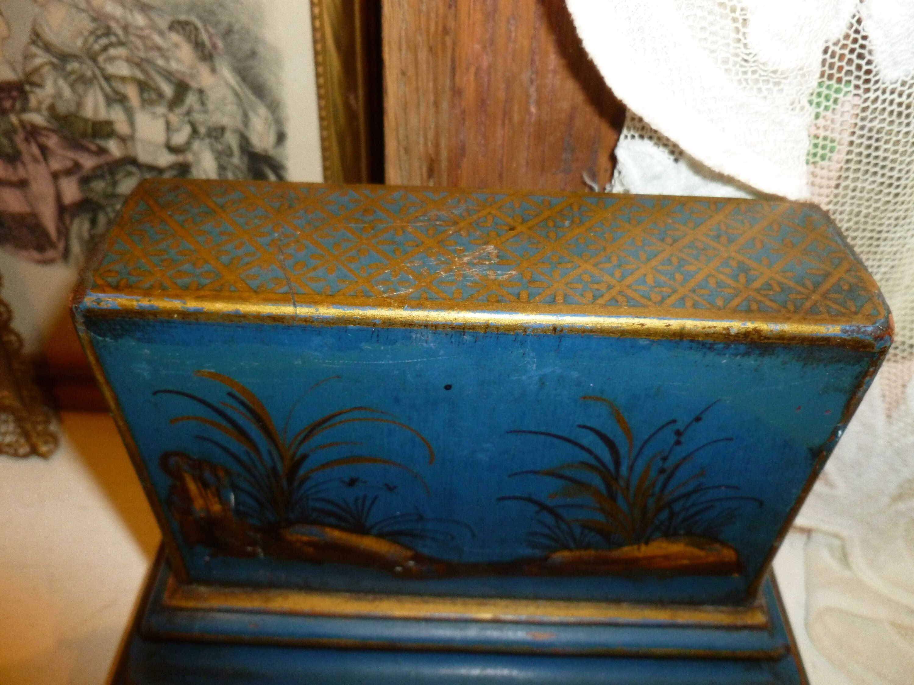 Vintage medianoche azul single hard wood bookend con roca | Etsy