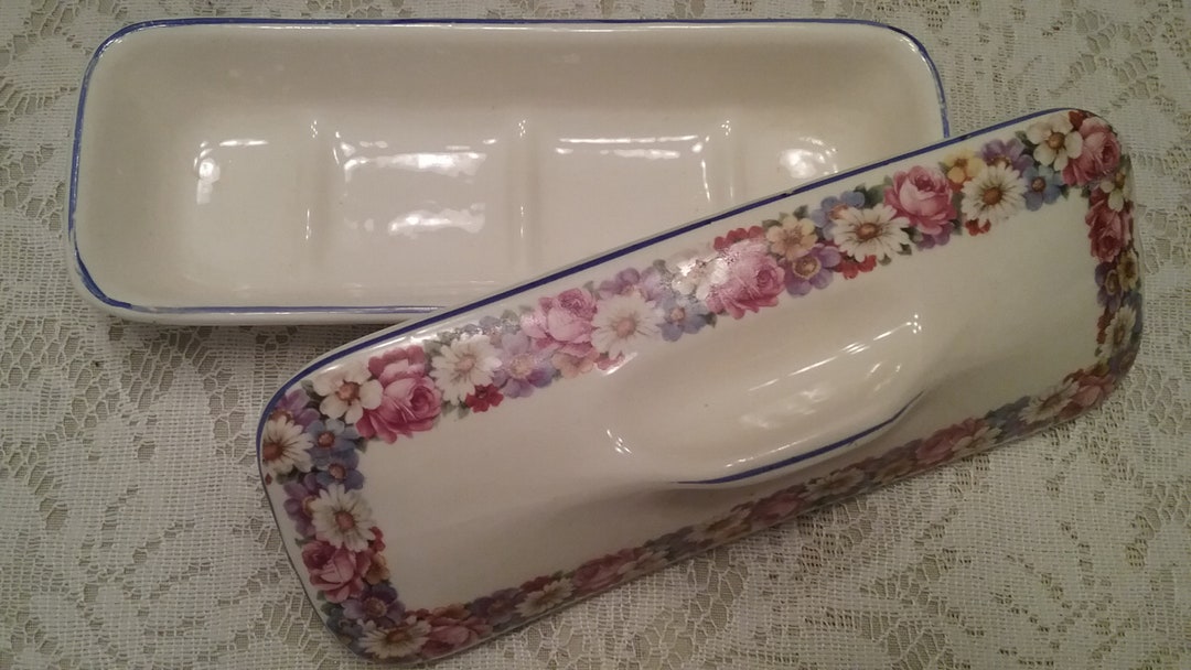 Vintage Ceramic Lidded Straight Edge Razor Dish - Razor Box - Etsy