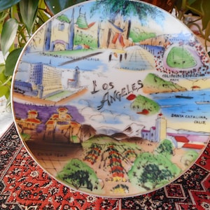 Vintage Porcelain Los Angeles Tourist Plate