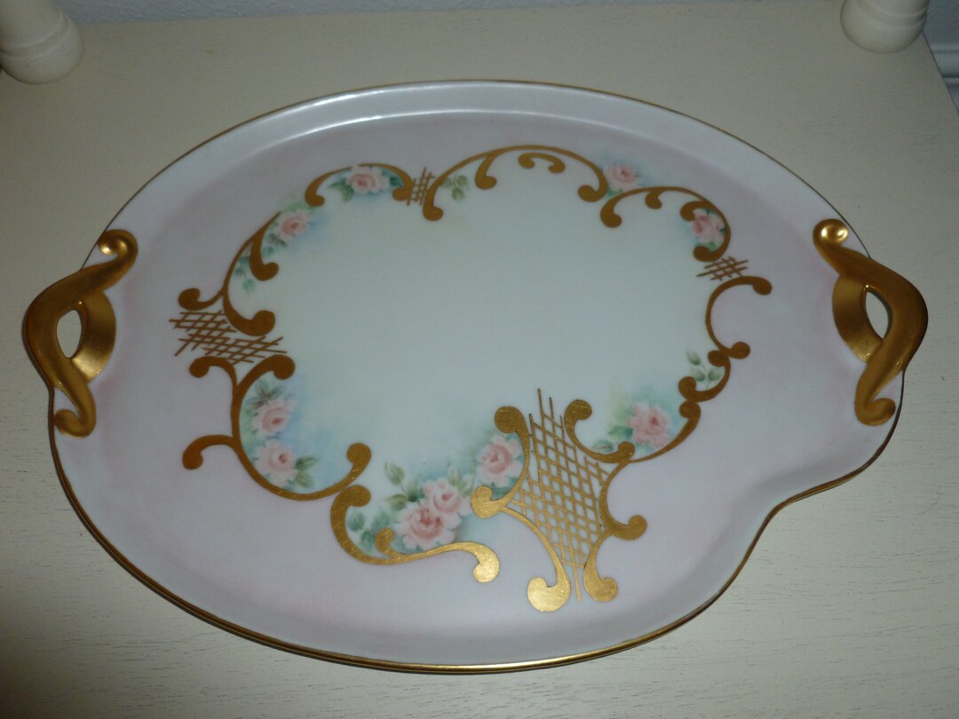 A Beautiful Hand Painted Porcelain Vanity Tray From the Etsy