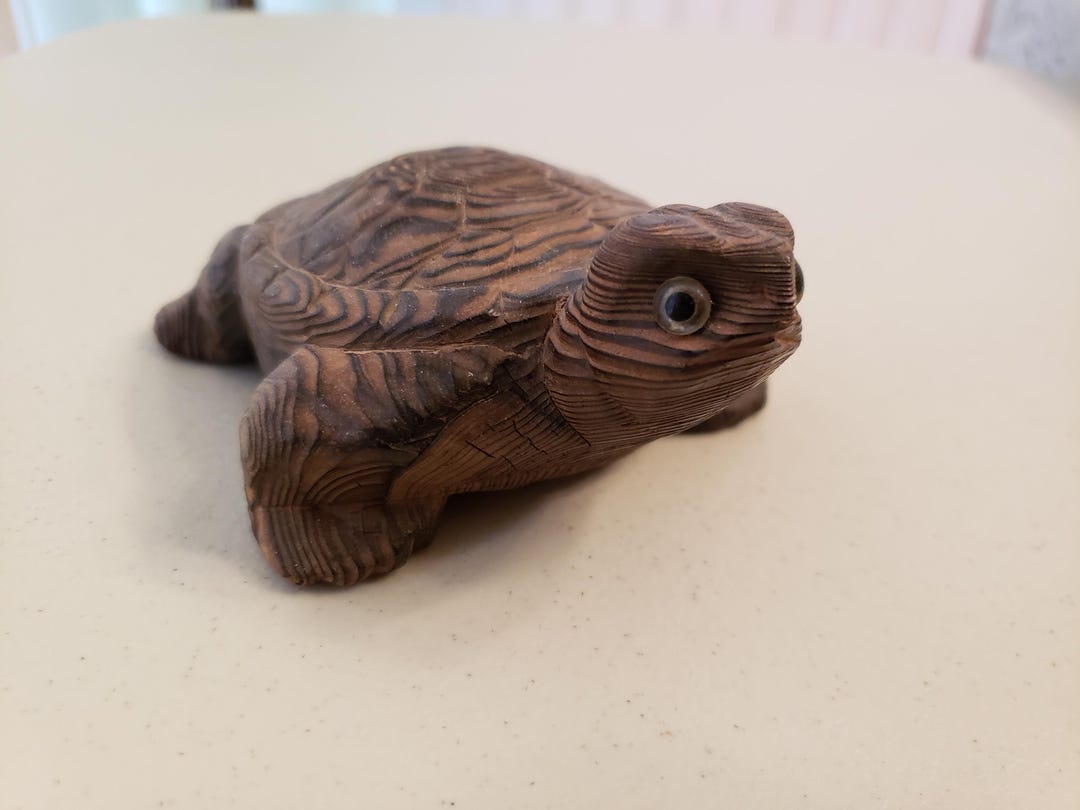 Pyrography Sea Turtle Vintage Pyrography Turtle With Glass Eyes - Etsy