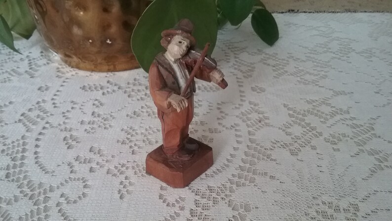Small Vintage Italian Carved Anri Style Wood Figurine FREE - Etsy