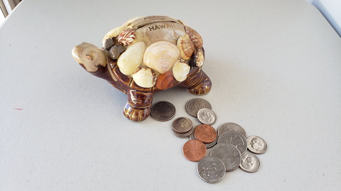 Coins Turtle Shell Vintage Ceramic