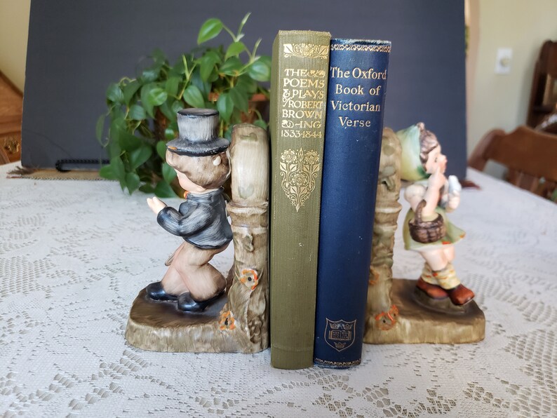 Vintage Porcelain Hand-painted Bookends in Hummel Style - Etsy