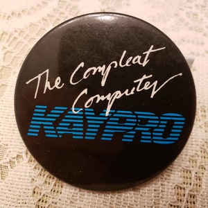 Vintage 1980&#39;s Kaypro Pinback Button  ***FREE SHIPPING***