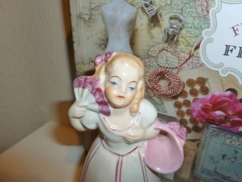 Vintage Ceramic Little Girl With Hat Figurine - Etsy