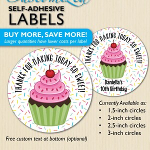 Streuen Sie Cupcake-Aufkleber, Danke-Etiketten, So süß, Geburtstags-Partyzubehör, Geschenkaufkleber für Box, Cupcake im Glas, Dekor, besonders angefertigt