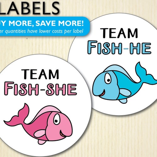 24 Pink Fish Blue Fish Gender Reveal Party Stickers - Etsy 24 Pink Fish Blue Fish Gender Reveal Party Stickers - Etsy