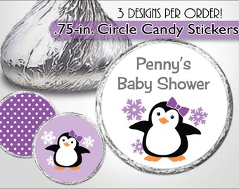 Kiss Stickers Penguin Baby Shower Favors First Birthday Etsy