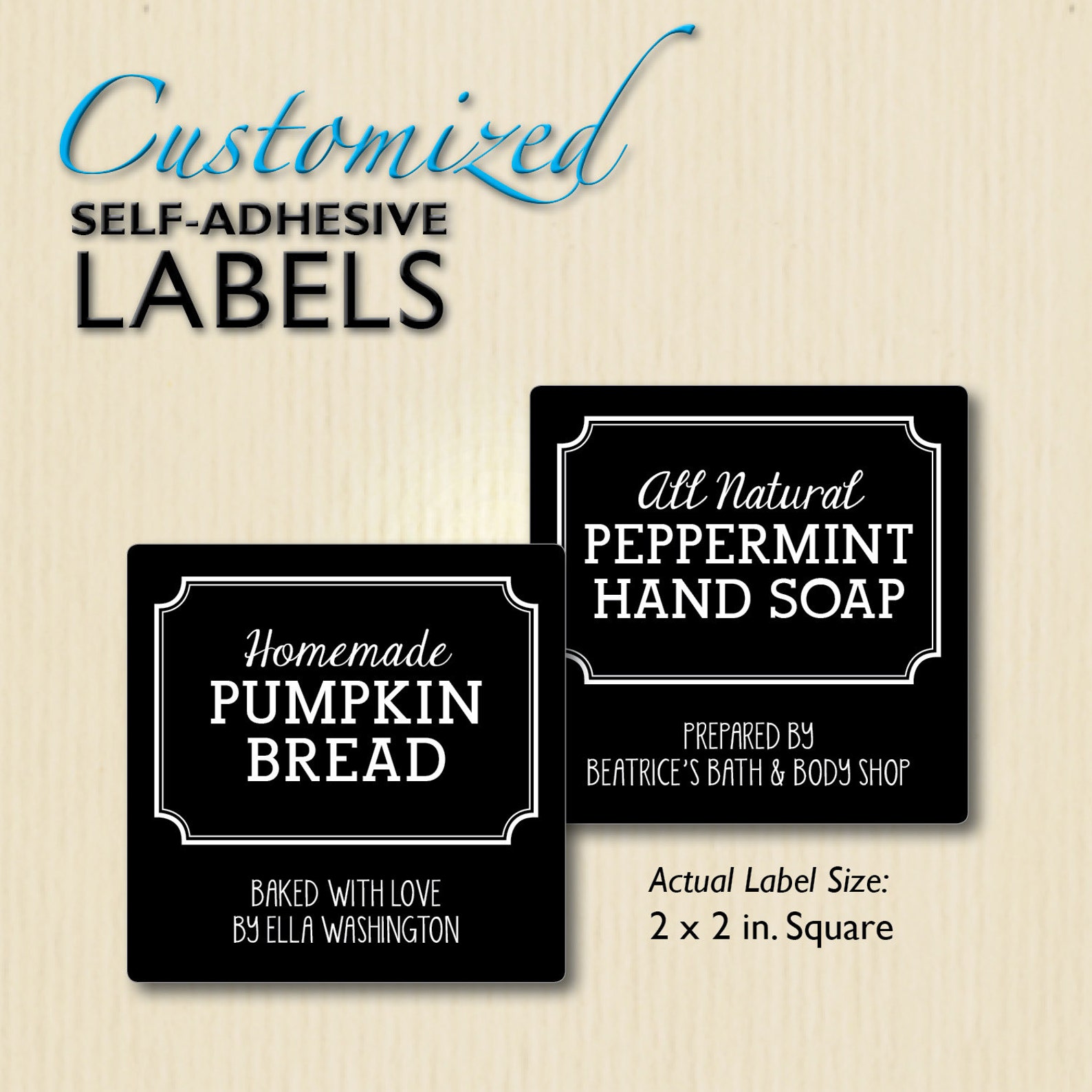 CUSTOM TEXT Product Labels Etsy Shop Packaging Custom Etsy