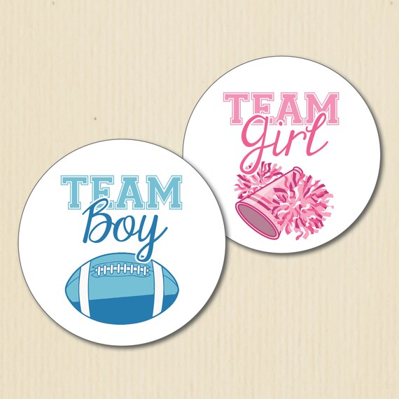 40 PERSONALISE PINK /& BLUE GLOSS STICKERS GENDER REVEAL BABY SHOWER PARTY