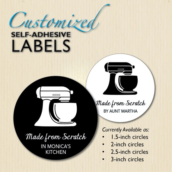 Made From Scratch Stickers Kitchen Mixer Baker Labels | Etsy
